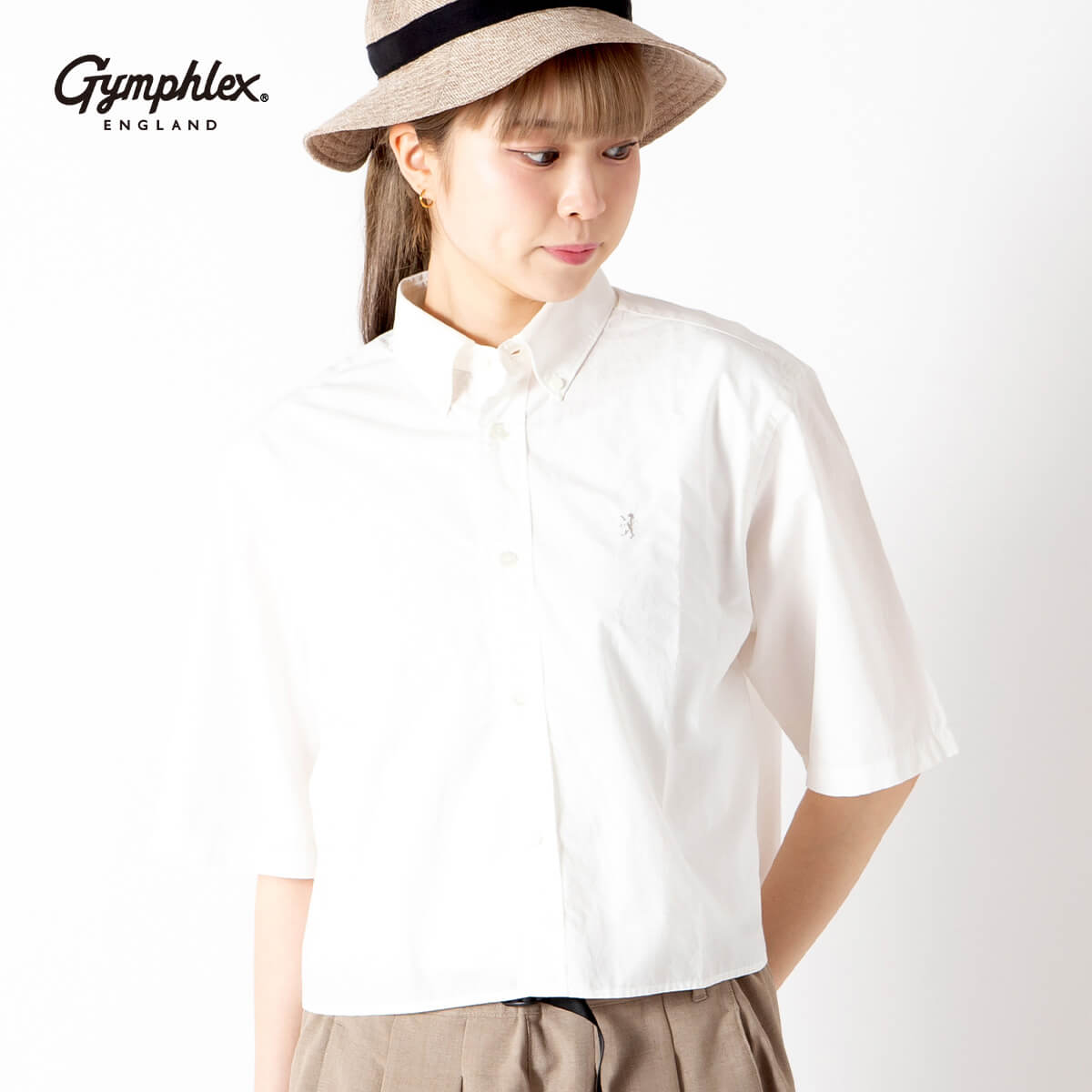 ジムフレックス ショートB.D.シャツS/S 60/-コットンタイプライター【ウィメンズ】 Gymphlex レディース #GY-B0367 OGT トップス 半袖 ショート丈 おしゃれ キャンプ アウトドア|OutdoorStyle サンデーマウンテン