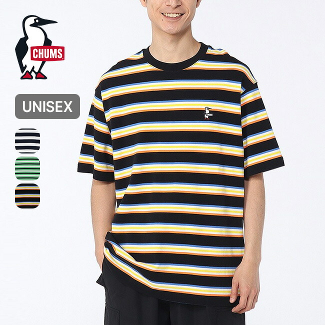 チャムス ブービーボーダーピケTシャツ CHUMS Booby Border Pique T-Shirt メンズ レディース ユニセックス CH02-1275 トップス ティシャツ ショートスリーブ オーバーサイズ ゆったり 半袖 タウンユース 旅行 トラベル おしゃれ キャンプ アウトドア