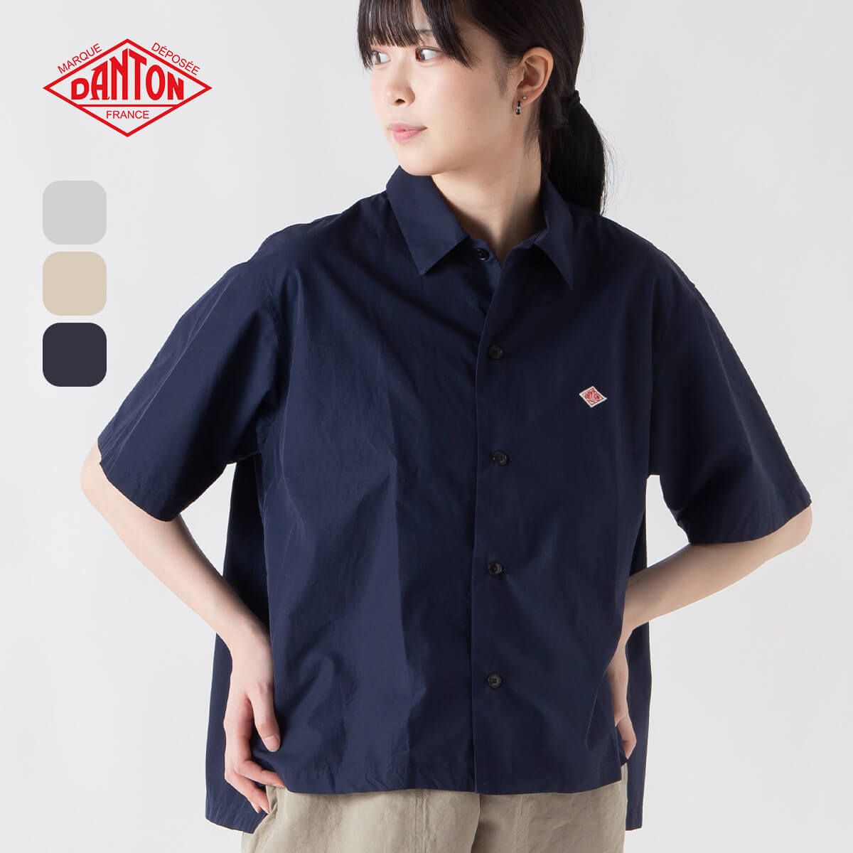 楽天市場】【正規取扱店】 ダントン ハーフスリーブシャツ DANTON HALF