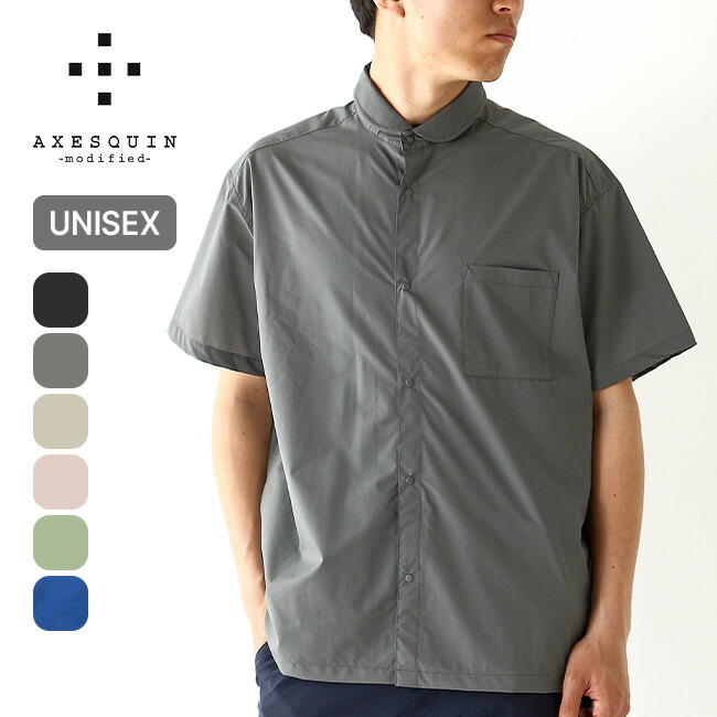 【SALE Max30%OFF】アクシーズクインモディファイド ヘリウムS/Sシャツ AXESQUIN modified HELIUM S/S SHIRTS メンズ レディース ウィメンズ ユニセックス 321093 トップス 半袖 ショールカラー パッカブル コンパクト おしゃれ キャンプ アウトドア|OutdoorStyle サンデーマウンテン