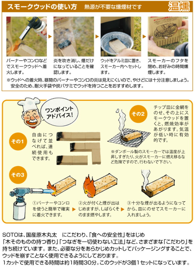 楽天市場 ソト スモークウッド Soto 燻製 スモーク キャンプ アウトドア 日本製 正規品 Outdoorstyle サンデーマウンテン