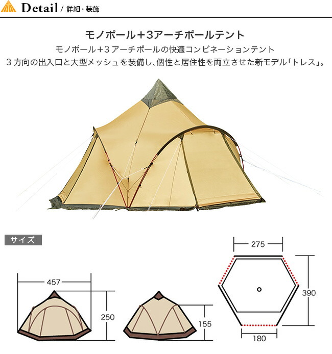 楽天市場 オガワ トレス Ogawa Tres テント ドーム 4人 キャンプ アウトドア 宿泊 Outdoorstyle サンデーマウンテン