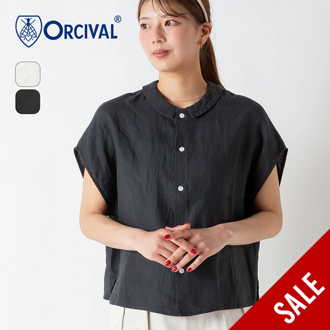 オーシバル リネンクロス ネックギャザー プルオーバーシャツ 半袖 レディース Amazon.co.jp: ORCIVAL オーシバル リネンクロス ネックギャザー