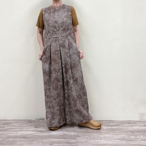 qiri（キリ） fog check オールインワンPT-012-26-1qi(bulle de savonビュルデサボン)MADE IN JAPAN(日本製)