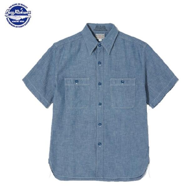 BuzzRickson\u0027s半袖ブルーシャンブレーワークシャツBLUE CHAMBRAY WORK SHIRT (SHORT SLEEVE) BR35856(バズリクソンズ)Buzz Rickson\u0027s MADE IN JAPAN日本製