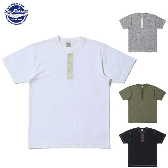 Buzz Rickson's 2025スラブヤーンヘンリーネックＴシャツBR79192日本製 SLUB YARN HENLEY NECK T-SHIRT(バズリクソンズ)BuzzRickson's MADE IN JAPAN日本製