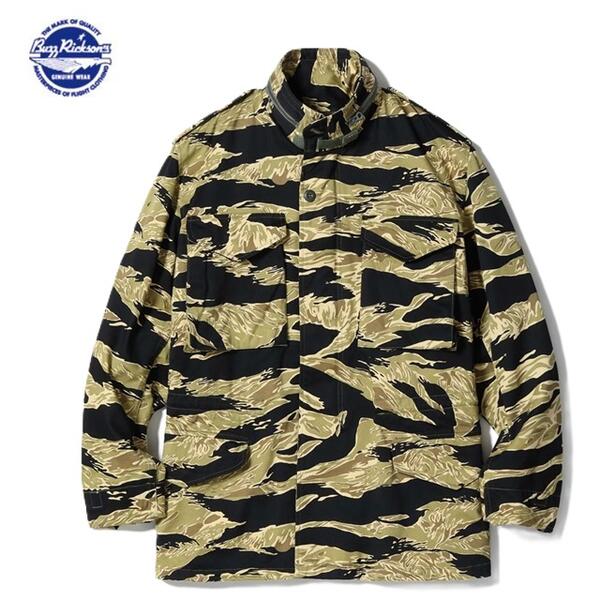 BuzzRickson\u0027s 虎化けの皮M-65フィールドジャケットシビリアンモデルJACKET, MAN\u0027S FIELD, M-65 TIGER CAMOUFLAGE CIVILIAN MODELBR15885(バズリクソンズ)Buzz Rickson\u0027s