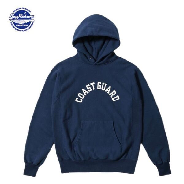 Buzz Rickson\u0027s 「COAST GUARD」プリントホリゾンタルニッティング脇リブスウェットパーカーHORIZONTAL KNITTING SWEAT PARKA BR69443(バズリクソンズ)BuzzRickson\u0027s MADE IN JAPAN(日本製)