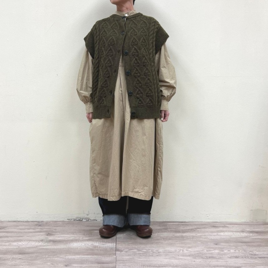 セールLabo ratoryアランニット２wayワイドベストLA437ANONYMOUS ARAN KNIT 2WAY WIDEVEST (ラボレイトリー)Gauze#｜cansasキャンサス 9,979円