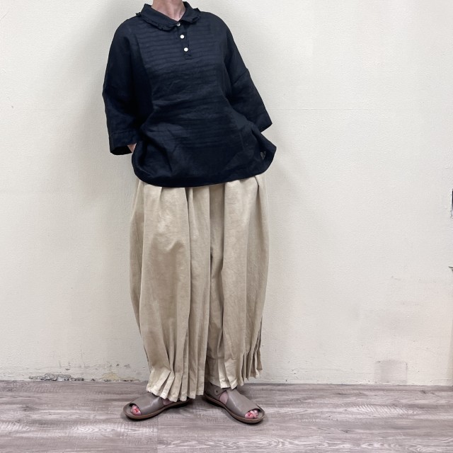 Labo ratoryラミーリネンスザンヌプルプルオーバー（ブラウス)LA469 RAMIE LINEN SUZANNE PULL OVERラボレイトリーMADE IN JAPAN(日本製)Gauze#｜cansasキャンサス