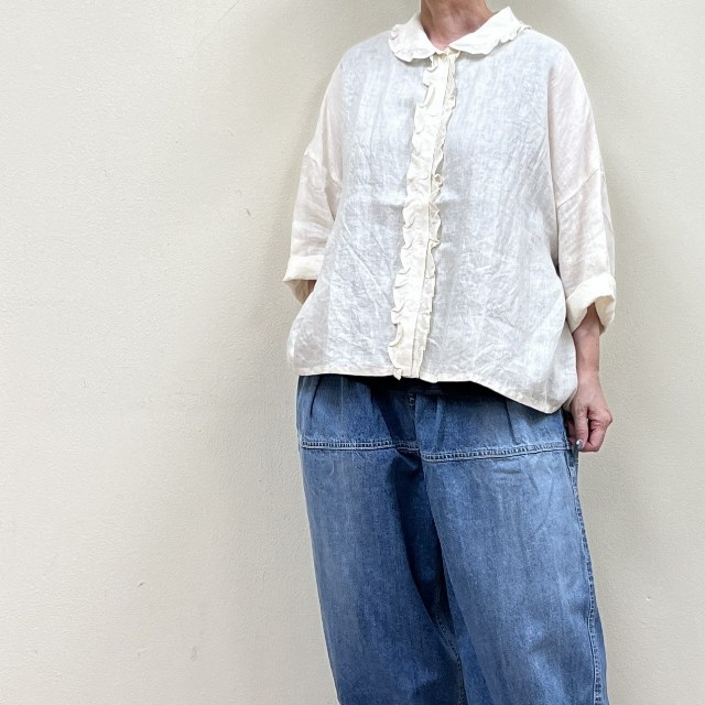 Labo ratory ポールフリルシャツ（PAUL FRILL SHIRT）LA475ラボレイトリーMADE IN JAPAN(日本製)Gauze#｜cansasキャンサス
