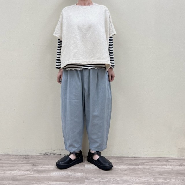 grin綿麻バックサテンマヨネーズパンツ8262P-001グリン MADE IN JAPAN(日本製)