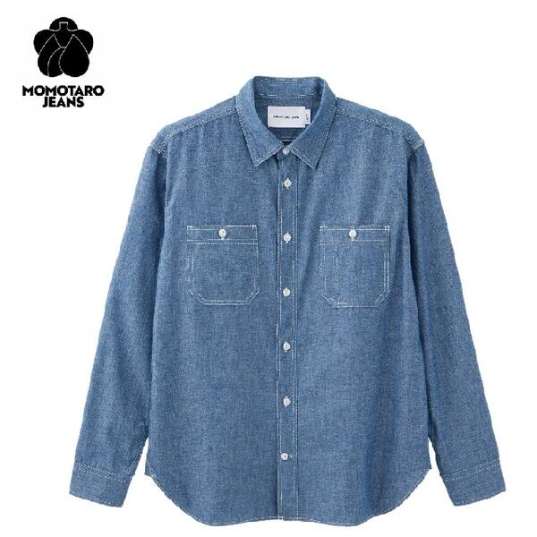 桃太郎ジーンズ　MOMOTARO JEANS　刺し子シャツ　３８ ストライプ 桃太郎ジーンズ MOMOTARO JEANS 刺し子シャツ 38 ストライプ