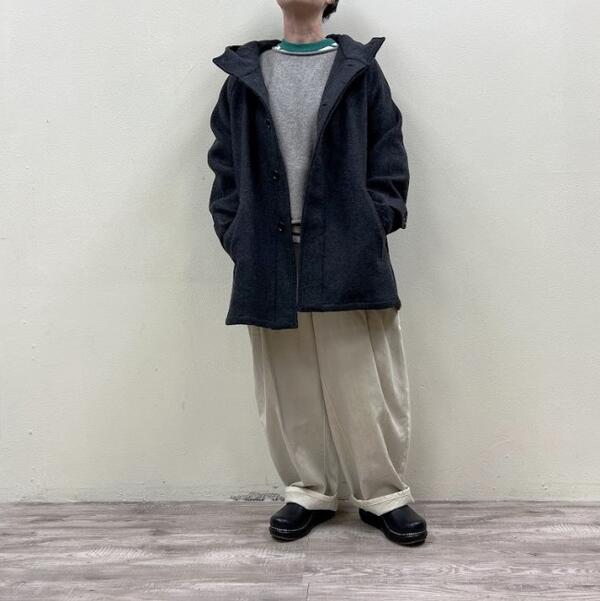 大売り出しHTSヘビーウエイトウールツイルフードショートコートNHT2361WPL HEAVY WEIGHT WOOL TWILL WOOL HOODED SHORT COAT[エイチティーエス・HARROW TOWN STORES・Narumi]