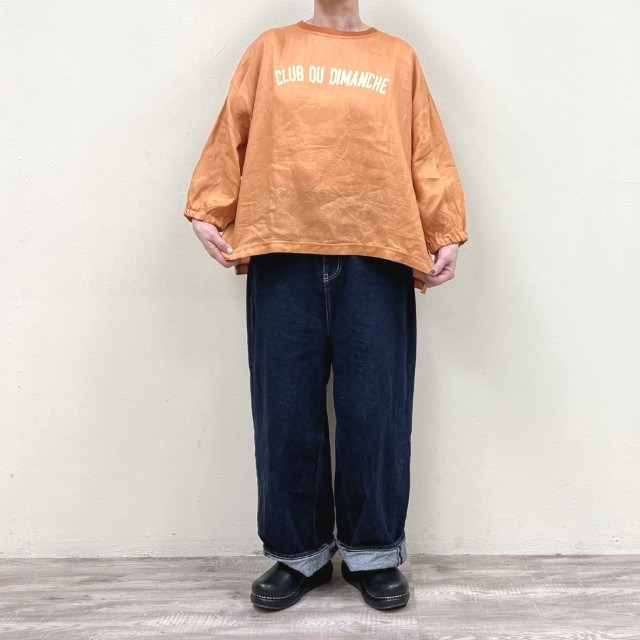 clip.tab ６０リネンCLUB刷り上げるティーシャツ（Ｔシャツトップ)3262C-004ゼムクリップ溜め桶 (NATURALLAUNDRY自然的ランドリー)MADE IN JAPAN(日本製)