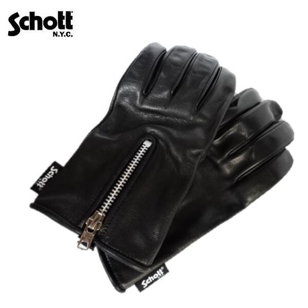 楽天市場】Schott ショット 3109075 ZIP LEATHER GLOVE ジップ レザー