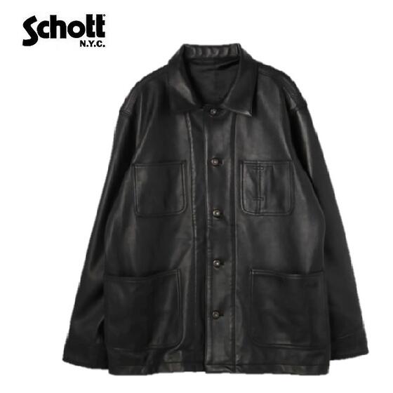 SchottラムレザーカバーオールジャケットLAMB LEATHER COVERALL JACKET