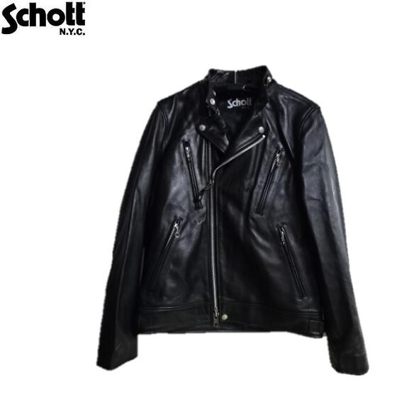 低価格化 Schott レザーダブルブレストライダースNEW DOUBLE BREST