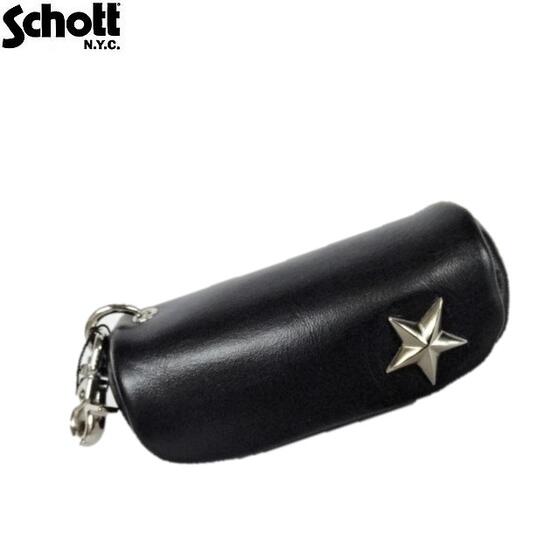 Schott ワンスターレザーキーケースHORSE HIDE ONE STAR KEY CASE 3129105打つことMADE IN JAPAN日本製7825970020 09)ブラック