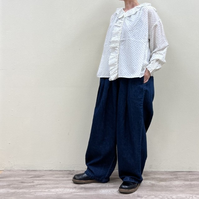 Veritecoeur ドットフリルブラウスDot Frill Blouse LTD-201ヴェリテクールMADE IN JAPAN(日本製)(ラクーポン客体外)