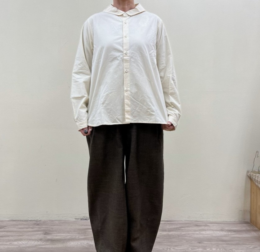 セールVlas BlommeミニセーラーカラーシャツCotton Hemp High Count13127095(ヴラス ブラム)MADE IN JAPAN(日本製)
