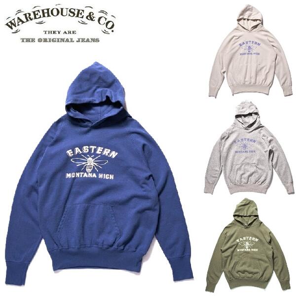 セールWAREHOUSE 2nd hand Series Lot 462「ESTERN」プリントラグランスウェットパーカーWHSW-25AW005（ウエアハウスセカンドハンド）WARE HOUSE ウェアハウス セコハンMADE IN JAPAN日本製