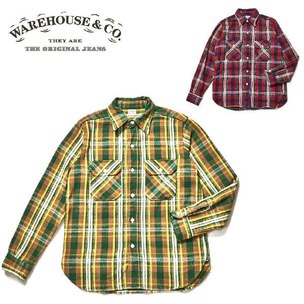 WAREHOUSE Lot 3104 D柄2025綿ネルプルオーバー(NON WASH)FLANNEL SHIRTS type-D(未洗いもの)WHSH-25AW008（御召しもの住み家）WARE HOUSE(御召しもの住み家)