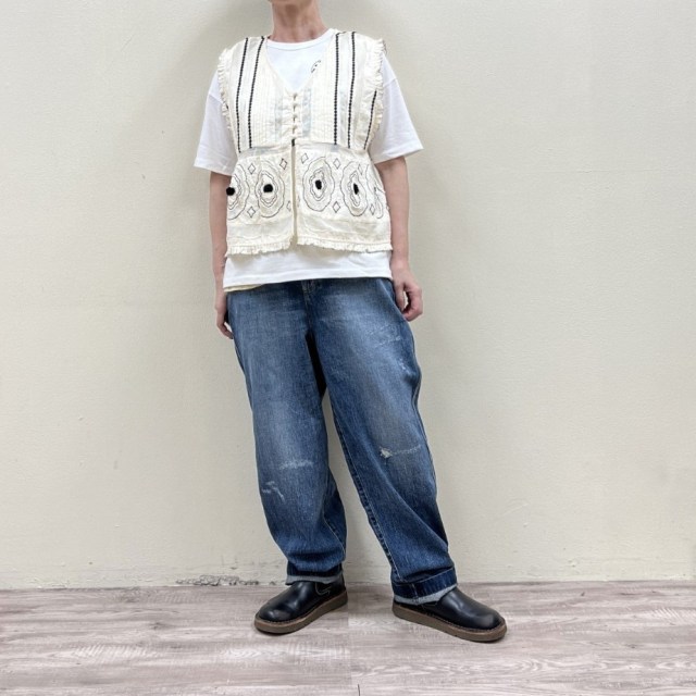 yarra neu ５ANNIVERSARY処理ジーンズズボン下5615-429ヤラニュー 50.ブルー