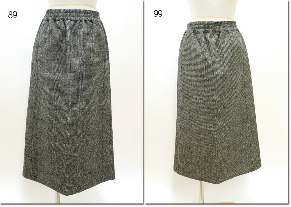 ●Leshyforest【レーシーフォレスト】　コットンウール起毛チェック　Aラインギャザースカート　　3470-107-21