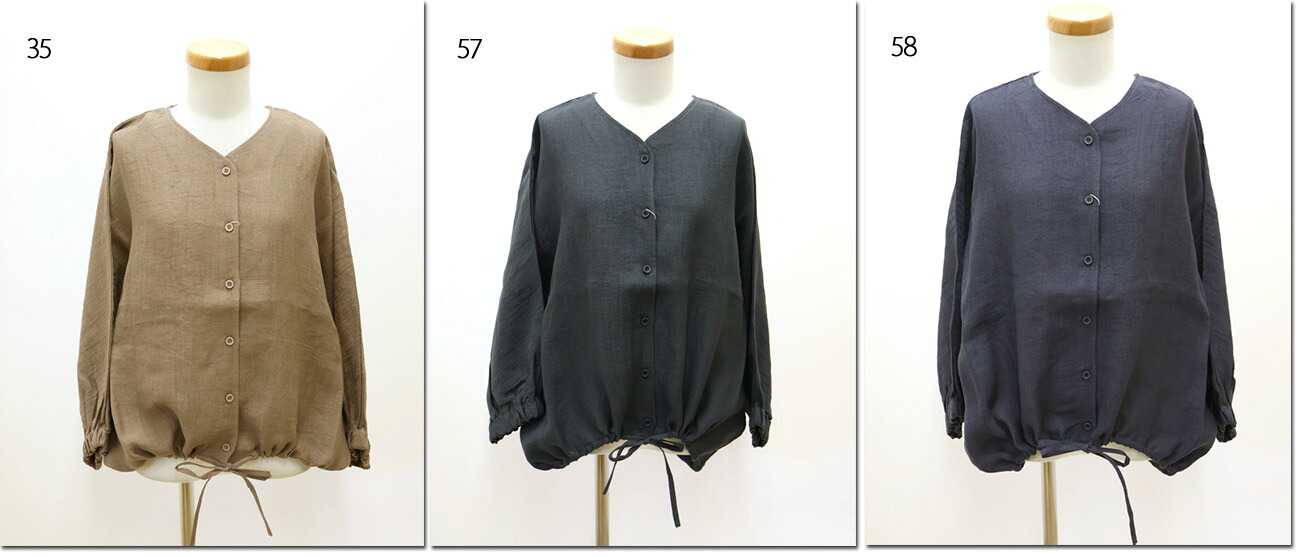 ●Leshyforest【レーシーフォレスト】　KUZUREORIリネン　ドルマンブラウス　3500-103-15