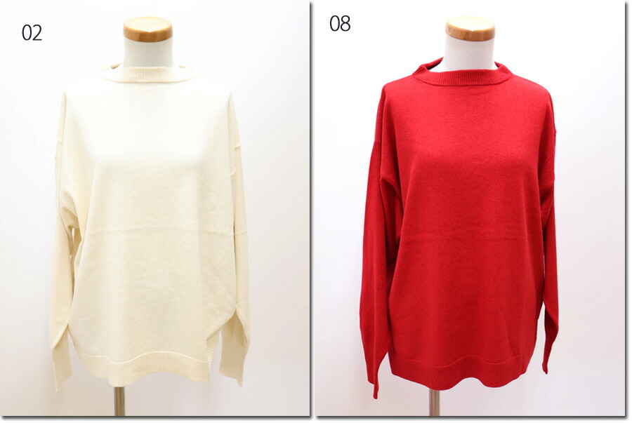 ●prit　【プリット】　2/32コットンウール12G天竺編み　モックネックワイドプルオーバー　P905111