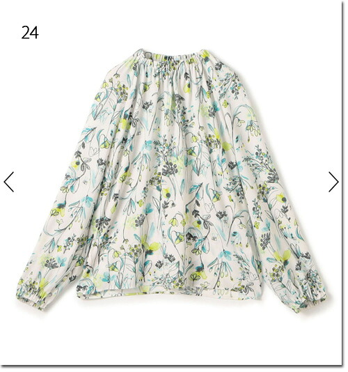 ●TOMORROWLAND　collection　【トゥモローランドコレクション】　オーキッドフラワープリント ネックギャザーブラウス　13-01-61-01005/13016101005
