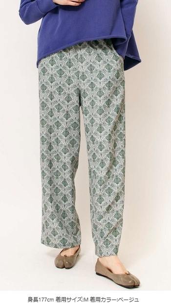 ●JOHNBULL【ジョンブル】 プリントコールドロストパンツ イージーワイドパンツ 総柄 JL233P24|CANSASS jeans