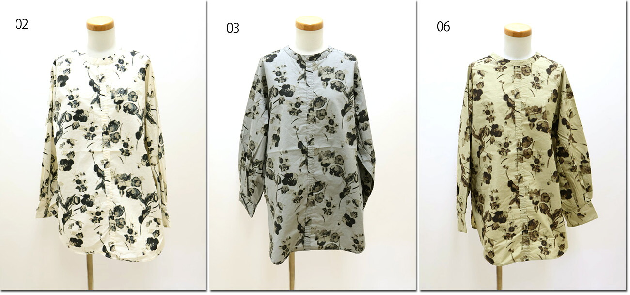 ●prit　【プリット】　60/1タイプライターブラーフラワープリント　2wayシャツ　P80633 10,256円