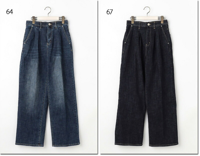●WALDO　【ウォルド】　センタープレス入り2タックデニムワイドパンツ　6168-5946　ニコル｜ＣＡＮＳＡＳＳ　ｊｅａｎｓ