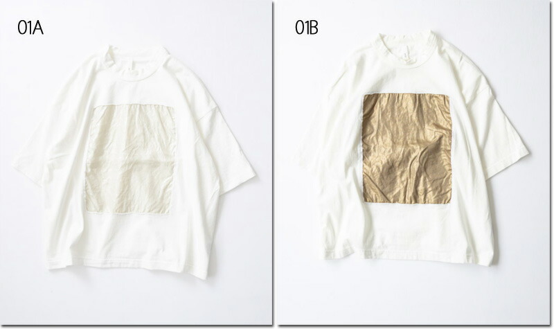 ●prit　【プリット】　17/1空紡天竺×10/1ムラ糸プリント 5分袖フレームＴシャツ　P91638