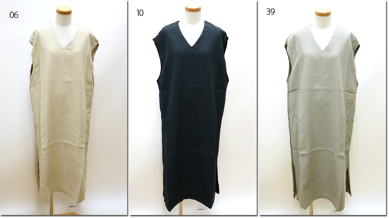 ●prit 【プリット】 40/2度詰天竺×コットンツイル二重織 切替Vネックオーバーワンピース P91629|CANSASS jeans