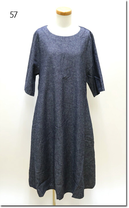 ●Leshyforest【レーシーフォレスト】 コットンリネン 脇切り替えワンピース 5600-102-30|CANSASS jeans