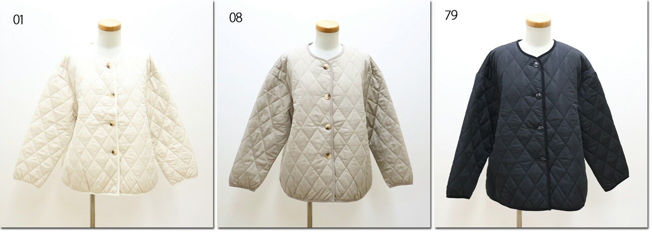 ●Leshyforest【レーシーフォレスト】 キルティング 丸首上衣  5450-101-54