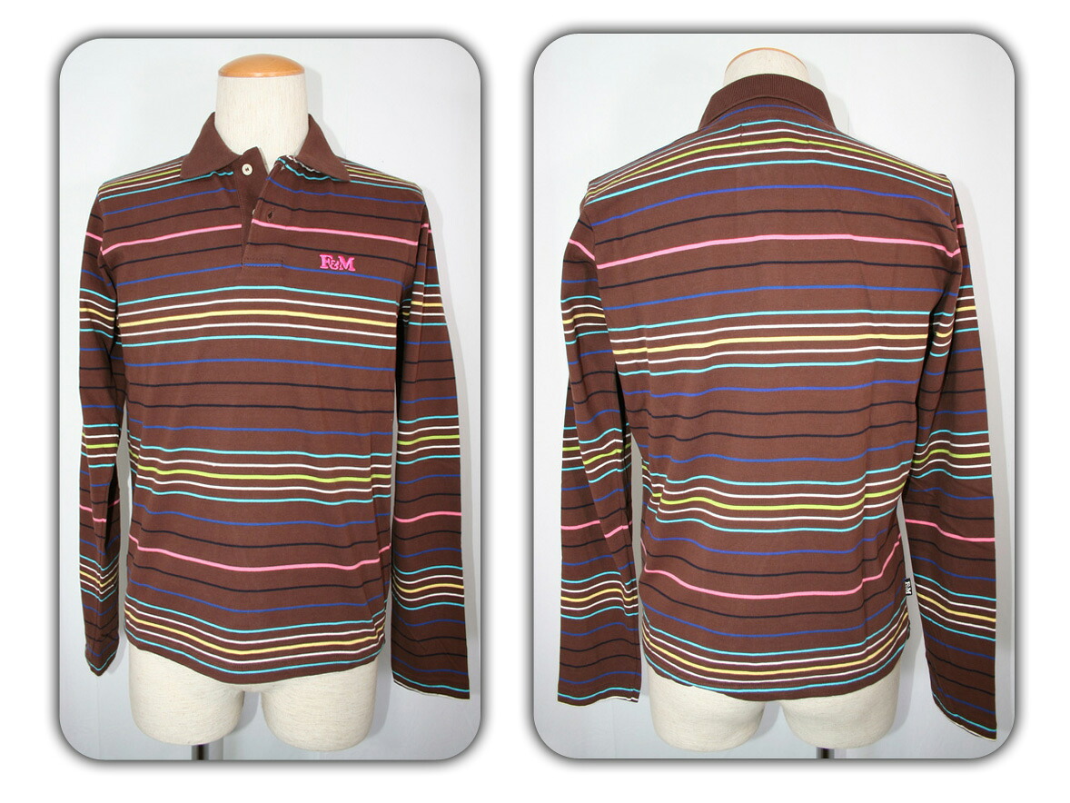 ●FRANKLIN＆MARSHALL　フランクリン　カラフルボーダー長袖ポロ　26181-4068
