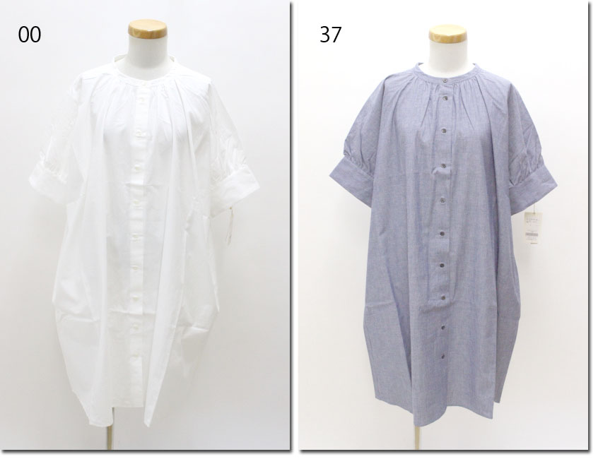 ●Leshyforest【レーシーフォレスト】　ダンガリー　ネックギャザーワンピース　　3110-401-30｜ＣＡＮＳＡＳＳ　ｊｅａｎｓ