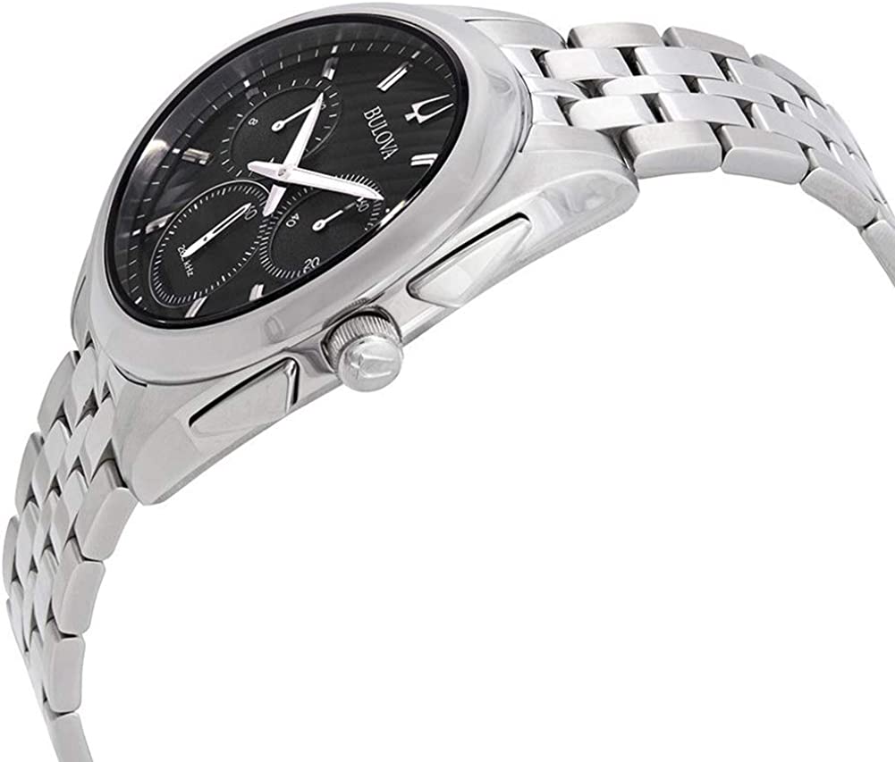 ブローバ 腕時計 メンズ ブラック シルバー カーブ CURV クオーツ クロノグラフ BULOVA 96A186 メンズ腕時計 