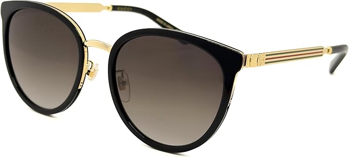グッチ 黒眼鏡 メンズ レディース 黒いこと ゴールド 薄墨色グラデーション GG0077SK-001 GUCCI