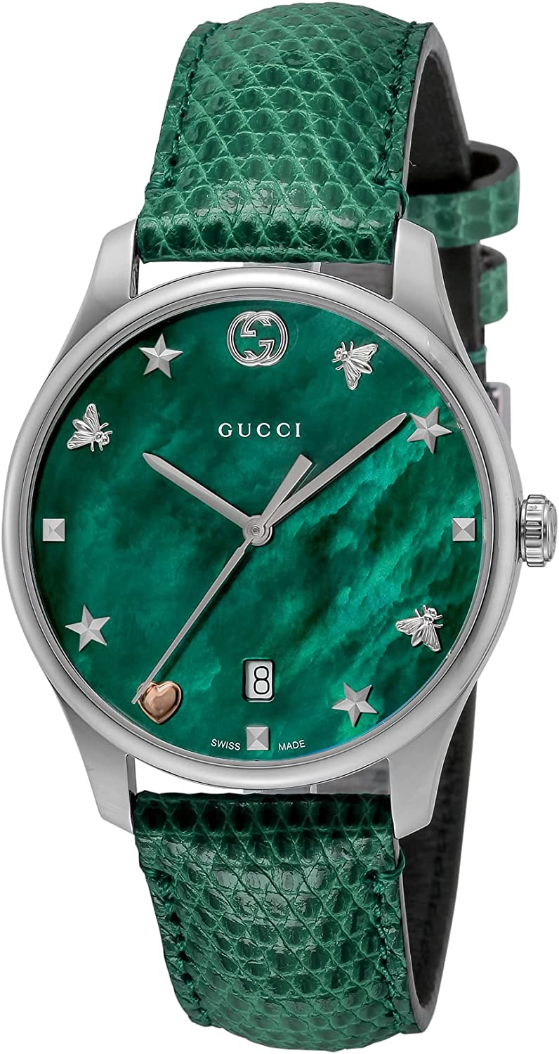 最愛 グッチ 腕時計 レディース グリーン シルバー GUCCI YA1264042