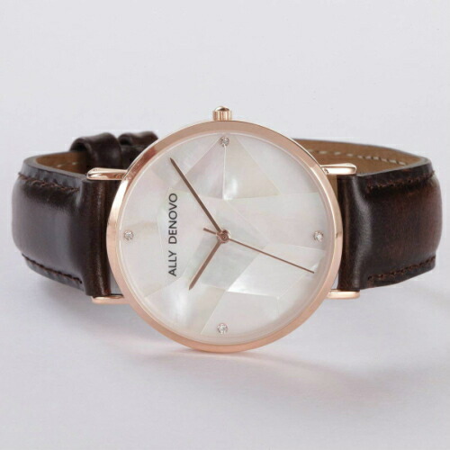 腕時計 レディース ローズゴールド Ally Denovo Gaiapearl ガイアパール 36mm ホワイト ブラウン ウォッチ Af5003 2 並行輸入品 プレゼント ギフト 実用的 かっこいい カッコイイ かわいい 可愛い オシャレ おしゃれ 再再販