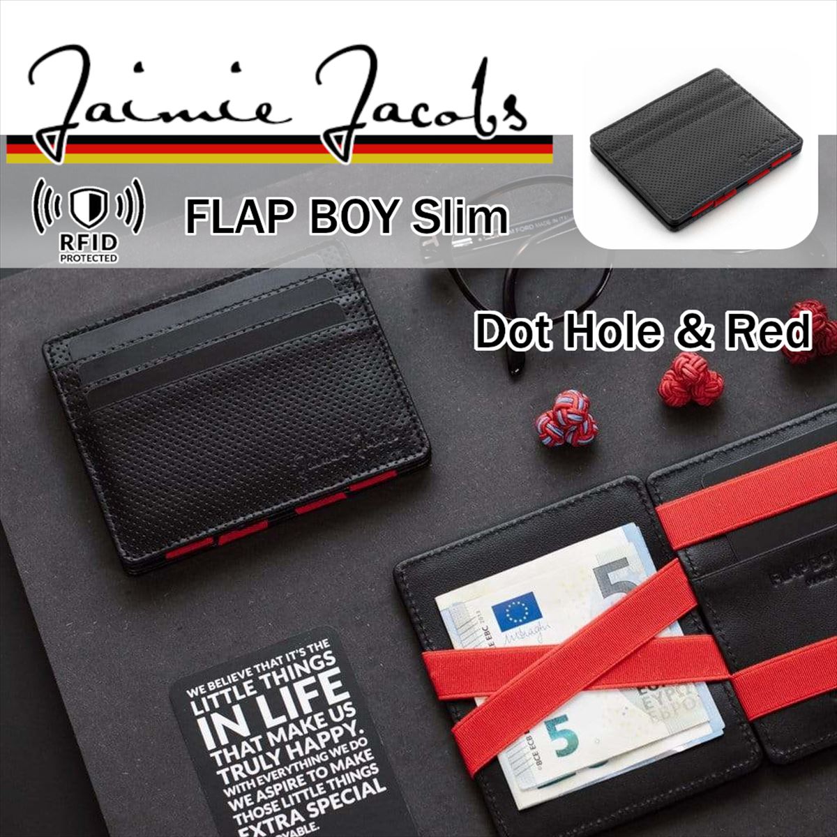Jaimie Jacobs FlapBoy Slim ジェイミージェイコブス フラップボーイスリム 炭素 赤 carbon red メンズ 革 紙入れ 歌留多 入れもの 巫女寄せの紙入れ 二つ折り スキミング押しとどめる かっこいい カッコイイ  オシャレ 今めかしい