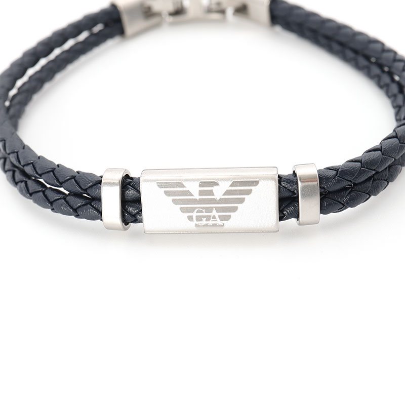 エンポリオアルマーニ ブレスレット ネイビー シルバー EGS2995040 メンズ EMPORIO ARMANI|カオパニ店