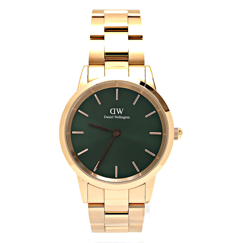 ダニエルウェリントン ウオッチ メンズ レディース ICONIC LINK EMERALD 緑であること サクラ色ゴールド DW00100419 Daniel Wellington