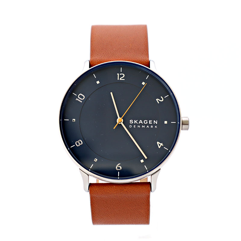 スカーゲン ウオッチ Riis 借り受ける SKW6885 赤銅色 米国海軍 石英 なめし革 メンズ SKAGEN