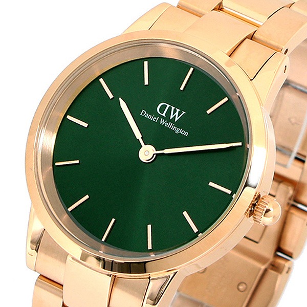 ダニエルウェリントン ウォッチ ICONIC LINK EMERALD 36 サクラ色ゴールド DW00100419 緑であること